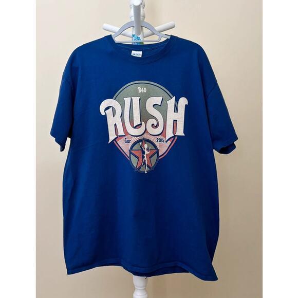 Gildan 2015 Rush 40th Anniversary Tour T-Shirt Blue R40  Graphic Unisex XL - Picture 1 of 5